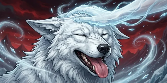 Wolf, happy